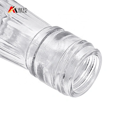 China supplier 700ml clear square liquor bottles empty glass rum vodka whisky bottle with cap