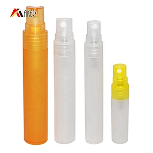 Wholesale 5ml 10ml 20ml pen shape PP plastic perfume spray bottle packaging with plastic mist sprayer