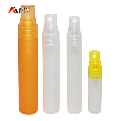 Wholesale 5ml 10ml 20ml pen shape PP plastic perfume spray bottle packaging with plastic mist sprayer