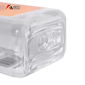 Empty 500ml 550ml clear square shape PET plastic lotion shampoo bottle with pump