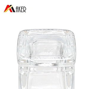 New arrival square clear 10ml cosmetic glass nail polish bottle with brush