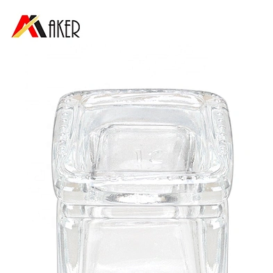 New arrival square clear 10ml cosmetic glass nail polish bottle with brush