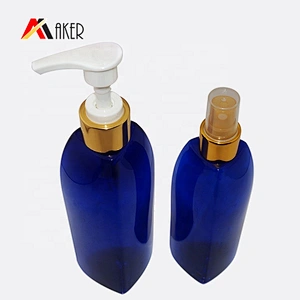 Unique shape cobalt blue 150ml 200ml pet plastic shampoo lotion pump packaging bottle