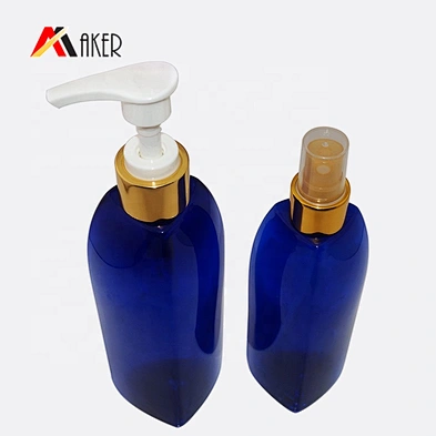 Unique shape cobalt blue 150ml 200ml pet plastic shampoo lotion pump packaging bottle