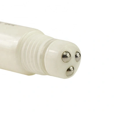 Factory 20g white LDPE plastic cosmetic massage roller tube with roller ball applicator and clear plastic screw cap