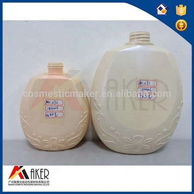 Body Lotion Bottles Round HDPE Liquid Shower Gel Plastic Empty 1L PE Shampoo Screen Printing Screw Cap 1000ml 32mm