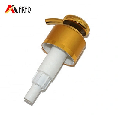Luxury wholesale 28/410 gold aluminum covered plastic lotion dispenser pump caps