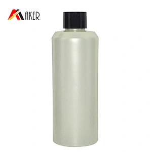 250ml empty pearlescent effect plastic cosmetic lotion bottle with black screw lid