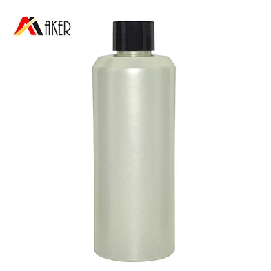 250ml empty pearlescent effect plastic cosmetic lotion bottle with black screw lid