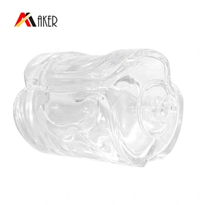 100ml clear unique shape glass perfume bottle with perfume sprayer for wholesale
