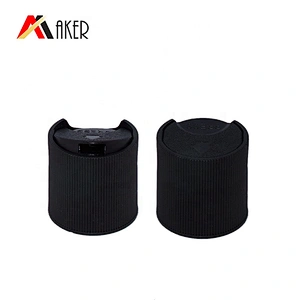 Wholesale price 24/410 round black PP plastic disc top cap for bottle