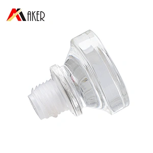 Custom new 600ml clear empty XO brandy glass wine bottle packaging with round glass top rubber stopper