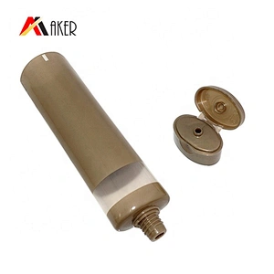 Multiple capacity brown oval cosmetic hand cream packaging plastic tube with screw lid