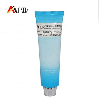 wholesale price round gradient blue 100ml body lotion cosmetic plastic packaging tube with screw cap