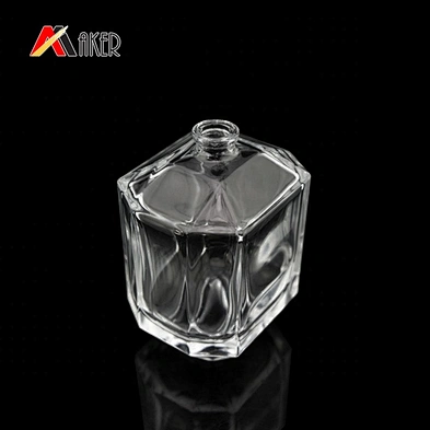 China supplier 100ml Special Shape Crystal Clear Glass Empty Perfume Bottle