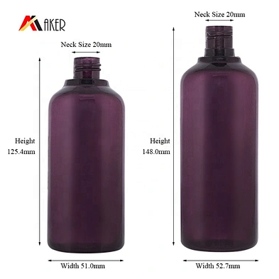 Hottest round shape empty purple PETG 150ml 200ml cosmetic cream bottle with pump