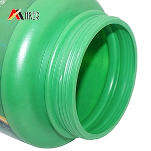 Wholesale price green round hair care shampoo jar 1000ml wide mouth PE plastic cream jar with lids