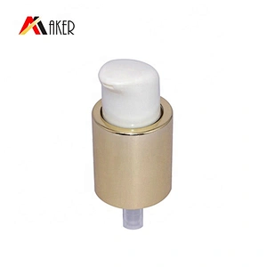 China supplier gold aluminum covered 18/410 plastic cosmetic lotion cream dispenser pump