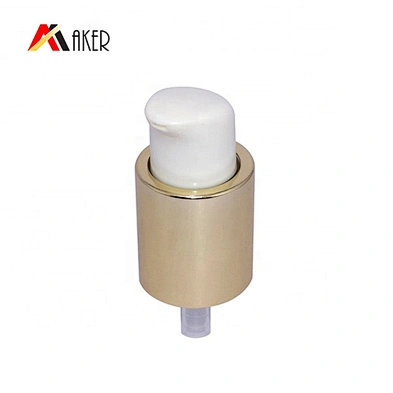 China supplier gold aluminum covered 18/410 plastic cosmetic lotion cream dispenser pump