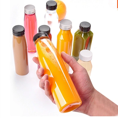 wholesale 8oz 12oz 16oz clear food grade pet square beverage plastic juice and water bottle with aluminum cap