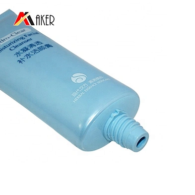 Wholesale online sale 3 oz blue oval cosmetic soft tube  plastic face wash tube packaging