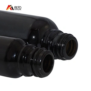 Matte Frosted Cosmetic Serum Glass Dropper Bottle Black New Essential Oil Boston Round Screen Printing Personal Care 1000pcs