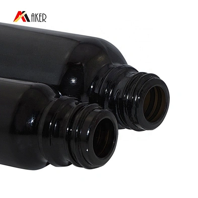 Matte Frosted Cosmetic Serum Glass Dropper Bottle Black New Essential Oil Boston Round Screen Printing Personal Care 1000pcs