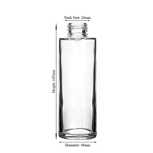Csutom Transparent 150ml Aromatherapy Container Round Cylinder Reed Diffuser Bottle