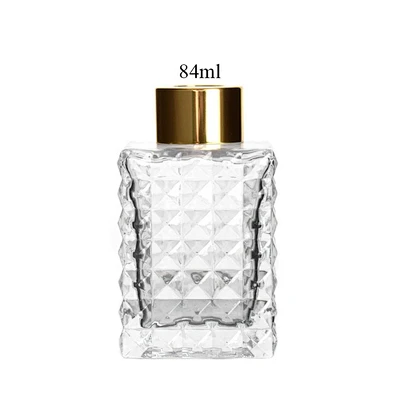 84ml High Quality Luxury Room Wholesale Big Frosted Perfume Square Fancy Clear Empty Glass Aroma Diffuser Bottle