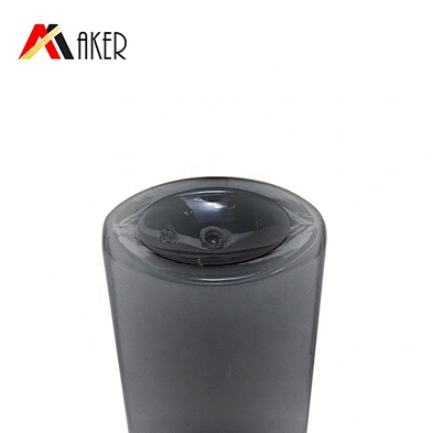 New arrival 100ml semi-transparent black plastic PET bottle for cosmetic packaging with rose gold luxury screw cap