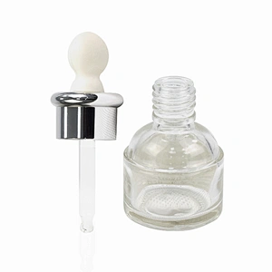 wholesale designer glass cosmetic drop bottle essential oil packaging personal care clear serum child proof dropper bottle