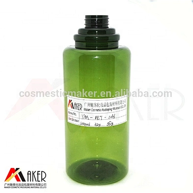 Green Amber plastic empty 1 liter PET luxury shampoo bottle packaging