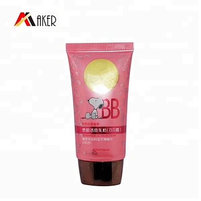 China supplier 40g red oval LDPE printed empty cosmetic plastic tube for BB cream