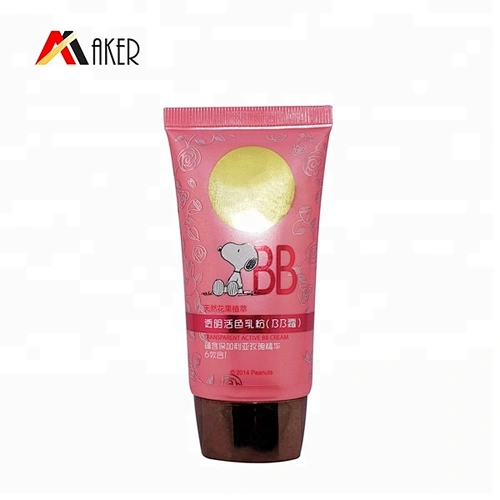 China supplier 40g red oval LDPE printed empty cosmetic plastic tube for BB cream