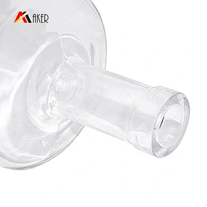 New wholesale price unique shape clear liquor glass bottle 750 ml with stopper