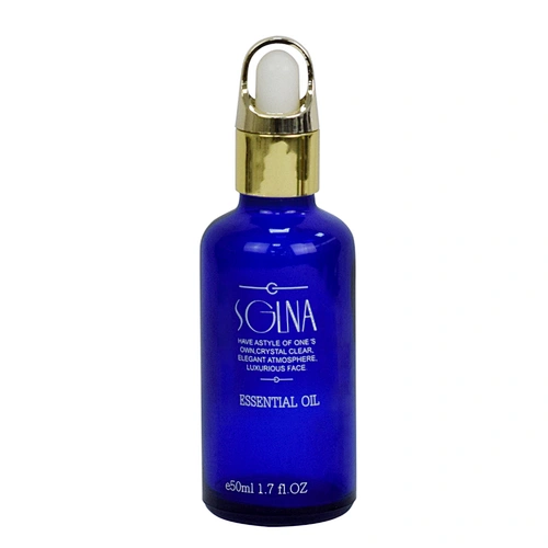 factory price 50ml blue essential oil bottle glass personal care packaging skin care eye serum dopper bottle