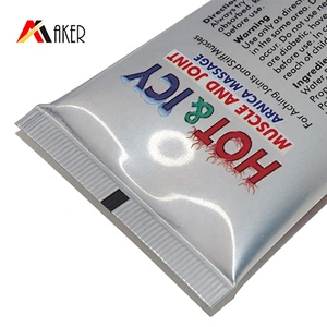 Supply round cosmetic aluminum laminated tube with plastic screw cap for muscle pain cream