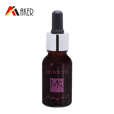 Wholesale price customized design amber empty 15ml essential oil glass dropper bottle with silk screen printing