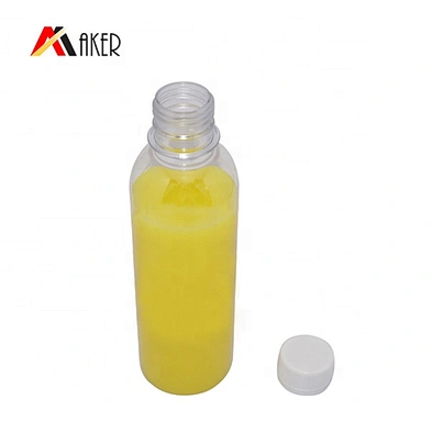 Empty Clear Round 300ml PET Plastic Beverage Juice Bottle With Screw Cap