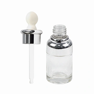 designer glass cosmetic drop bottle essential oil packaging personal care clear child proof dropper bottle