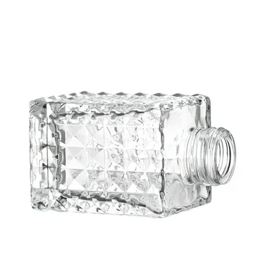 84ml High Quality Luxury Room Wholesale Big Frosted Perfume Square Fancy Clear Empty Glass Aroma Diffuser Bottle