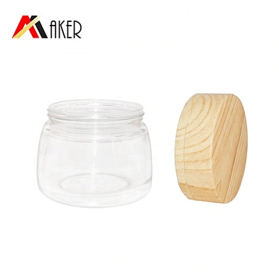 Empty luxury clear 120ml round cosmetic glass face cream jar with screw cap