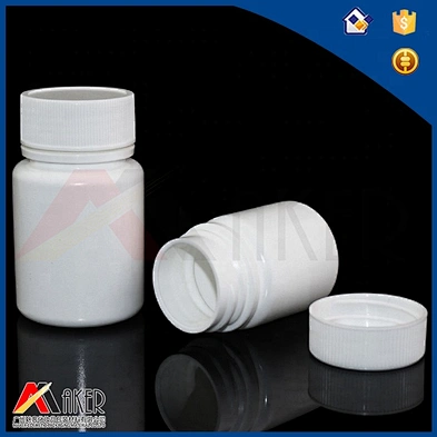 Factory supply 50ml white HDPE plastic medicine bottle packaging with white screw cap and aluminium foil seal liner