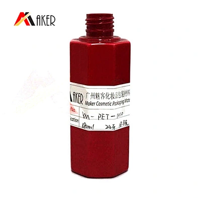 150ml Empty Red color Unique Shape PET Plastic Cosmetic Lotion Shampoo Bottle