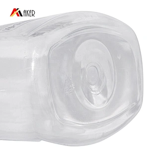 Factory price 1L clear PET plastic empty transparent shower gel bottle packaging with pump