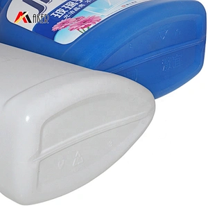 Flat shape 350ml 600ml hdpe plastic liquid detergent bottle with trigger sprayer