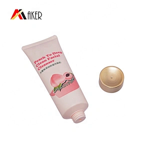 150ml LDPE plastic face cream packaging tube with gold aluminum covered screw cap