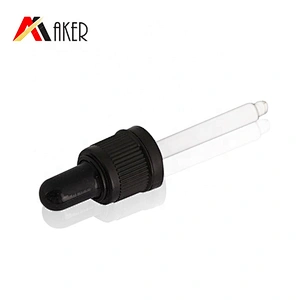 China supply 18mm plastic black tamper evident dropper cap safety cap with ribs for sale