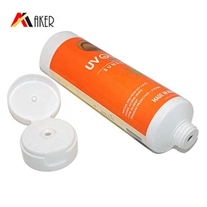 Round 200ml LDPE plastic cosmetic sunscreen cream packaging tube with flip top cap
