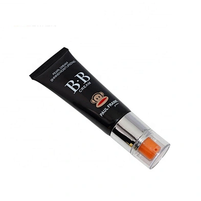wholesale 50ml black color round cosmetic packaging nude BB cream squeeze tube with airless pump